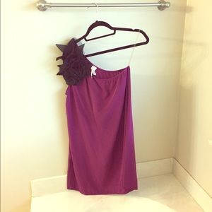 Size medium one-shoulder purple Francesca’s dress